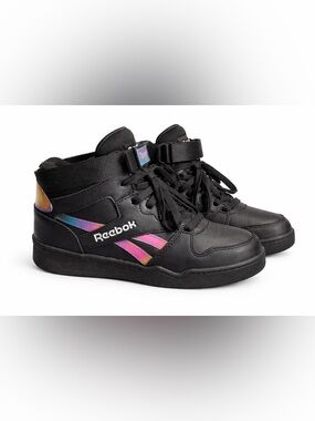 Reebok Black High-Top Sneakers with Iridescent Accent